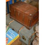 VINTAGE TRAVEL TRUNK & 1 OTHER TRUNK