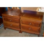 PAIR OF ORIENTAL STYLE 2 DRAWER BEDSIDE CHESTS