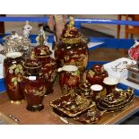 A COLLECTION OF CARLTON WARE ROUGE ROYALE PORCELAIN