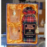 ROYAL STEWART 12 YEAR OLD DELUXE BLENDED SCOTCH WHISKY, WITH PRESENTATION BOX & PAIR OF WHISKY