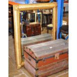 LARGE GILT FRAMED BEVELLED GLASS WALL MIRROR