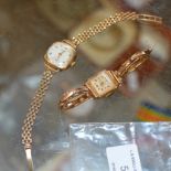 ROTARY 9 CARAT GOLD CASED LADIES WRIST WATCH ON 9 CARAT GOLD BRACELET & 18 CARAT GOLD CASED LADIES