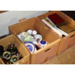 3 BOXES WITH MIXED CERAMICS, ASSORTED GLASS WARE, TEA WARE, VARIOUS CUTLERY, EP WARE & GENERAL