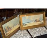 PAIR OF GILT FRAMED WATERCOLOURS - CORNISH COASTAL SCENES, BY SOUTHEY