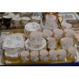 TRAY WITH QUANTITY ROYAL ALBERT BRAEMAR TEA & COFFEE WARE