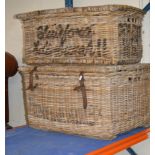 2 LARGE VINTAGE WICKER BASKETS