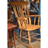 PINE ROCKING CHAIR & 1 OTHER CHAIR