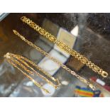 3 VARIOUS 9 CARAT GOLD CHAINS - APPROXIMATE WEIGHT = 37.5 GRAMS