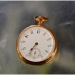 18 CARAT GOLD CASED POCKET WATCH WITH SUBSIDIARY DIAL, BY STEWART OF GLASGOW - APPROXIMATE GOLD
