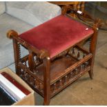 MAHOGANY FLIP TOP PIANO STOOL