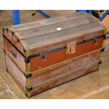 VINTAGE BRASS BOUND TRUNK