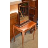 OCCASIONAL TABLE & MAHOGANY SWING MIRROR