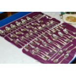 MATCHED 55 PIECE LONDON STERLING DOUBLE STRUCK CUTLERY SET COMPRISING 12 SERVING SPOONS, 6 DESSERT