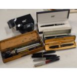 MONT BLANC PEN IN BOX, VINTAGE PARKER PEN IN BOX, VINTAGE SHAEFFER PEN & VARIOUS OTHER PENS