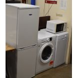 ICE KING UPRIGHT FRIDGE FREEZER, HOTPOINT WASHING MACHINE, INDESIT SLIM-LINE DISHWASHER &