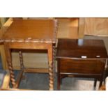 FLIP TOP SEWING TABLE & OAK OCCASIONAL TABLE