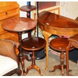 3 VARIOUS MAHOGANY OCCASIONAL TABLES & PLANT STAND