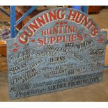 NOVELTY WOODEN SHOP SIGN - CUNNING HUNTS, HUNTING SUPPLIES