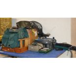 A COLLECTION OF VARIOUS FISHING ACCESSORIES & TACKLE WITH VARIOUS FISHING RODS, SPINNING REELS & FLY