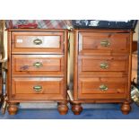 PAIR OF PINE 3 DRAWER BEDSIDE CHESTS