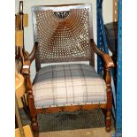 BERGER CANE ARM CHAIR WITH PADDED SEAT
