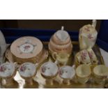 TRAY WITH QUANTITY AYNSLEY FLORAL TEA WARE & QUANTITY COFFEE WARE