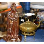 NOVELTY KNIGHT COMPANION SET & BRASS KETTLE WITH STAND