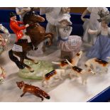 BESWICK HUNTSMAN WITH 4 HOUNDS & 1 FOX