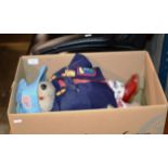 BOX WITH VARIOUS SOFT TOYS, PADDINGTON BEAR ETC