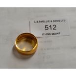 22 CARAT GOLD WEDDING BAND - APPROXIMATE WEIGHT = 10.8 GRAMS