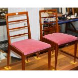 PAIR OF VINTAGE TEAK LADDER BACK CHAIRS