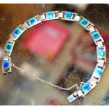 ART NOUVEAU STYLE SILVER & ENAMEL BRACELET, MARKED MB & C, POSSIBLY FOR MURRLE BENNETT & CO