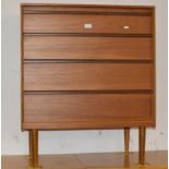 4 DRAWER TEAK CHEST OF DRAWERS