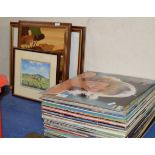 QUANTITY OF LP RECORDS, SMALL QUANTITY OF FRAMED PICTURES AND PLAQUE