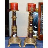 PAIR OF HEAVY BRASS CANDLE HOLDERS