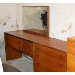 2 PIECE 1970S BEDROOM SUITE COMPRISING DRESSING TABLE AND CHEST OF 4 DRAWERS