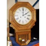 MODERN OAK CASED HIGHLANDS REGULATOR WALL CLOCK