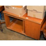 MID CENTURY TEAK COMBINATION CABINET NEST OF TABLES