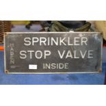 METAL SPRINKLER TOP VALVE SIGN