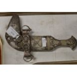 EASTERN WHITE METAL DAGGER CASE & HANDLE