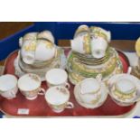 TRAY WITH 2 PART TEA SETS, TUSCAN & ROSLYN