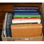 BOX CONTAINING VARIOUS STAMP ALBUMS