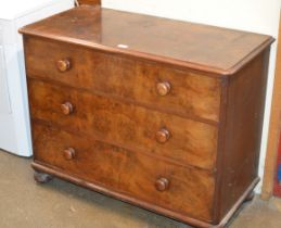 VICTORIAN WALNUT 3 DRAWER CHEST