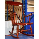 STAINED PINE ROCKING CHAIR