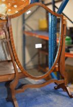 MAHOGANY SHIELD SHAPED SWING MIRROR