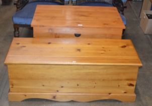 2 MODERN PINE BLANKET BOXES