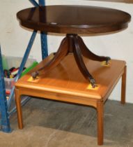 REPRODUCTION MAHOGANY COFFEE TABLE & SQUARE COFFEE TABLE