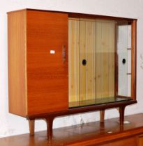 MID-CENTURY TEAK GLASS FRONTED BOOKCASE