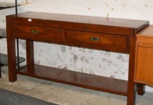 MODERN PINE STAINED 2 DRAWER CONSOLE TABLE