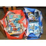 2 BAGS WITH ASSORTED COMIC BOOKS & MAGAZINES